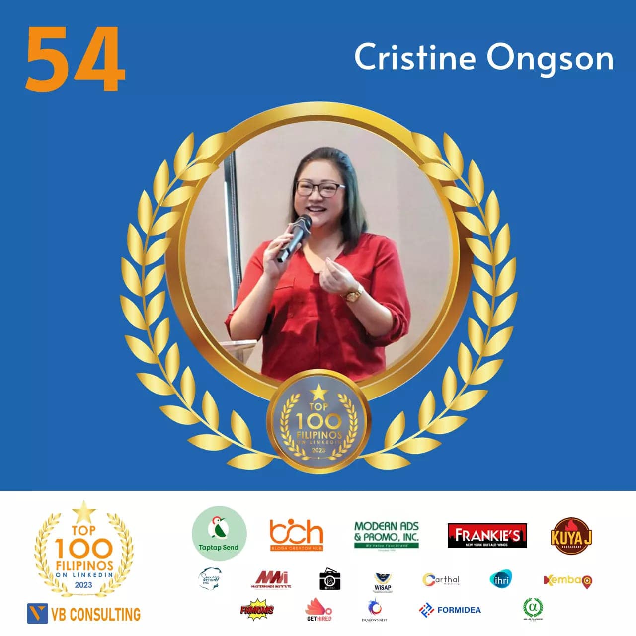 top 100 filipinos linkedin cristine ongson online philippines